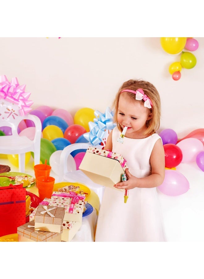 30Pcs Party Blowers, Party Blowers for Kids, Party Blowouts, Party Noise Makers Horns, Whistles with Automatic Roll-out, Birthday Blowers, Noisemakers Blow Horns Party Whistles Favors for Birthday, New Years Events (Gold/White) - Image 3